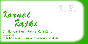 kornel rajki business card